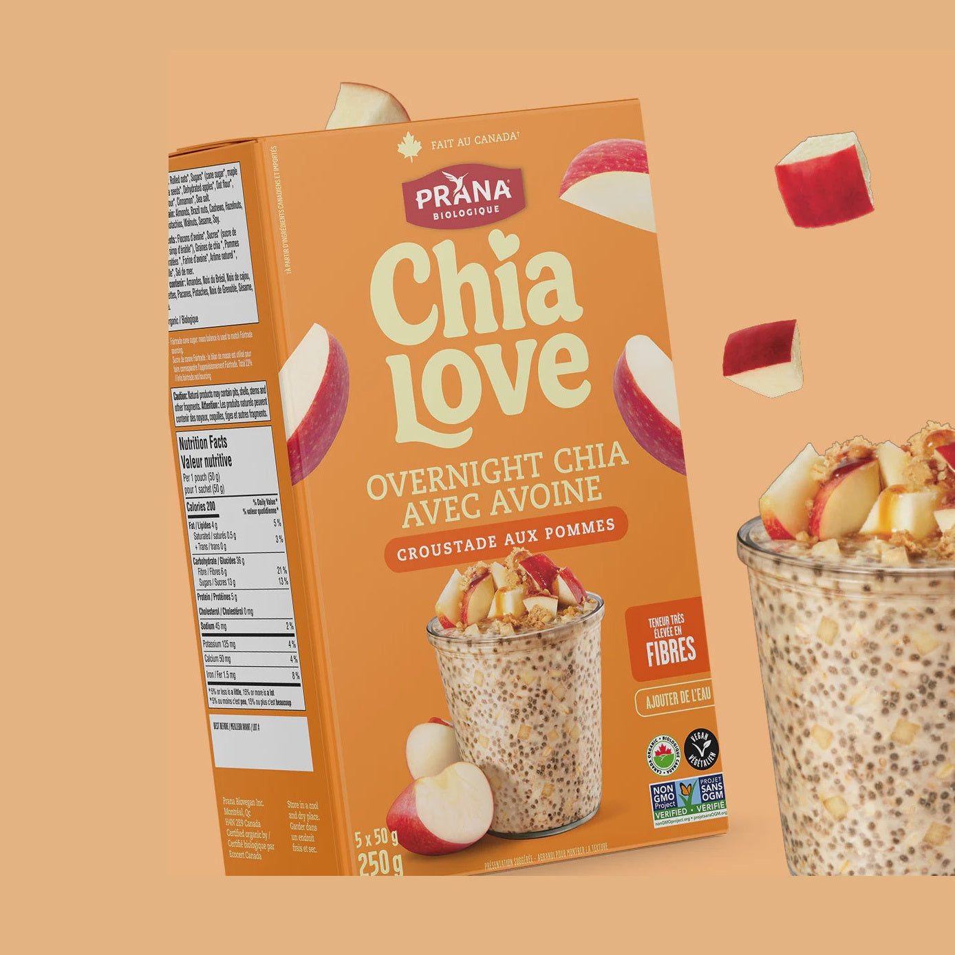 Prana Organic Overnight Chia Oats Apple Crumble