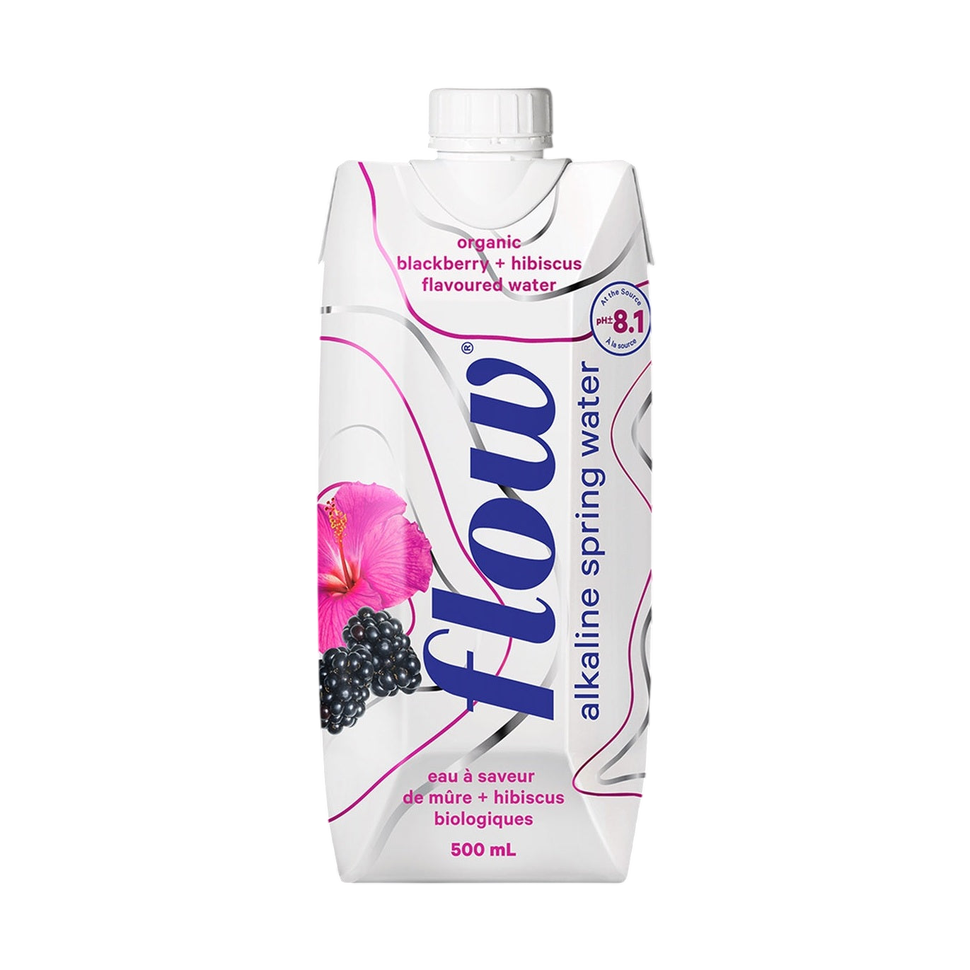 Flow Organic Blackberry + Hibiscus Spring Water