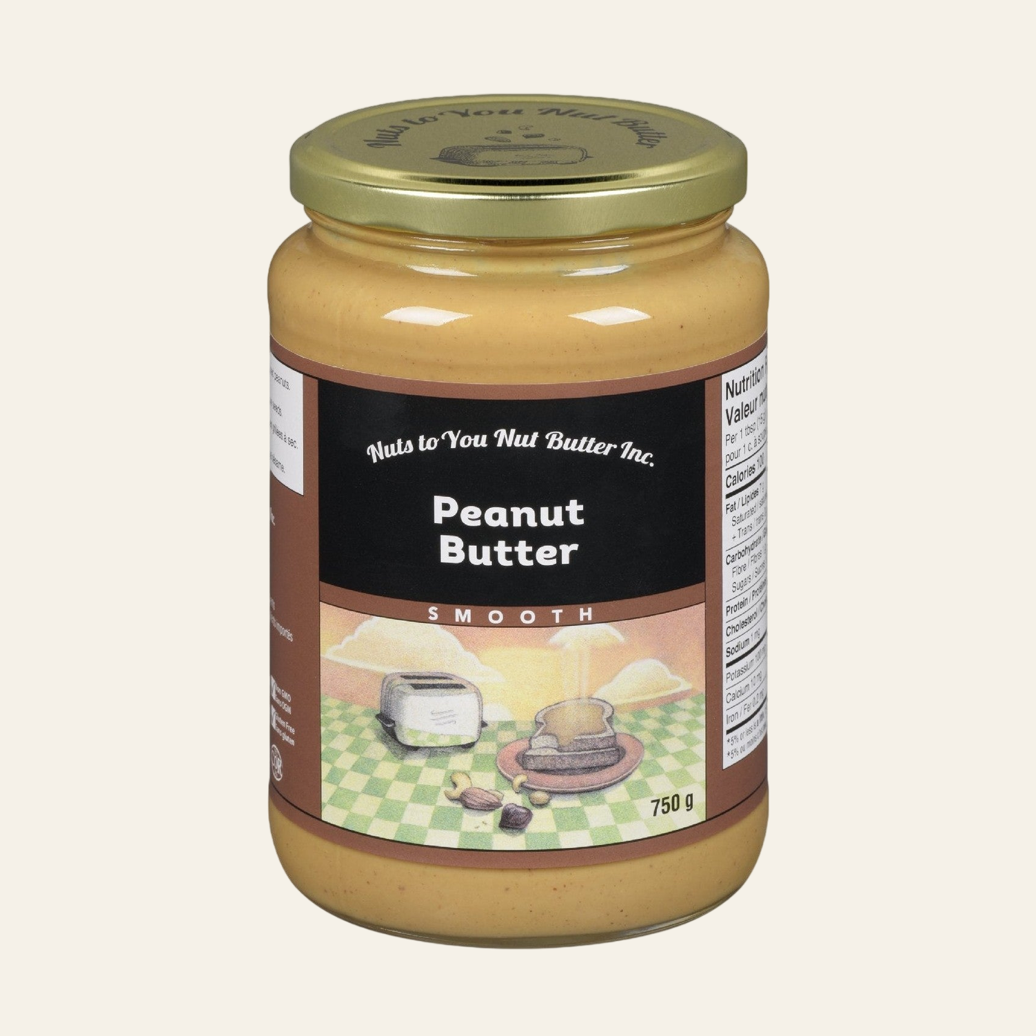 Nuts to You Nut Butter Inc. Smooth Peanut Butter - 750 g