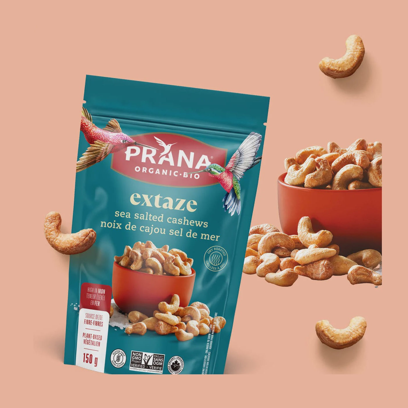 Prana Organic Extaze Oil-Free Sea Salted Cashews