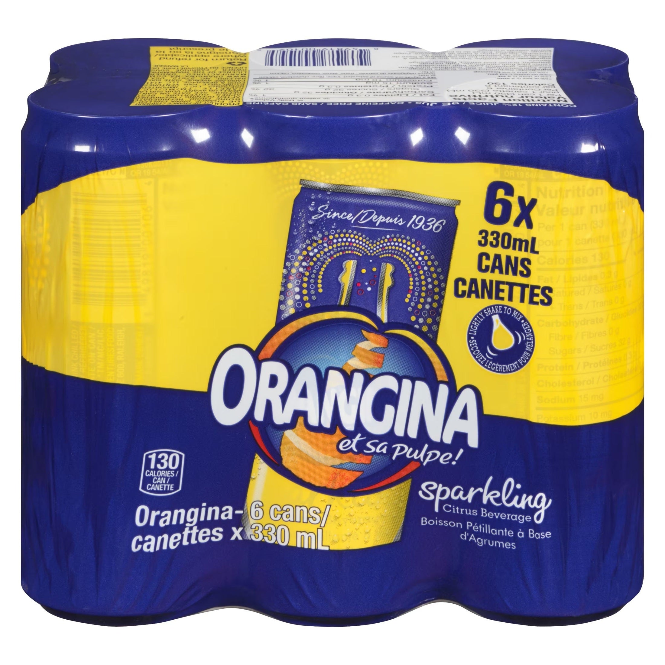 Orangina Sparkling Citrus Beverage, 6/330ml Orangina
