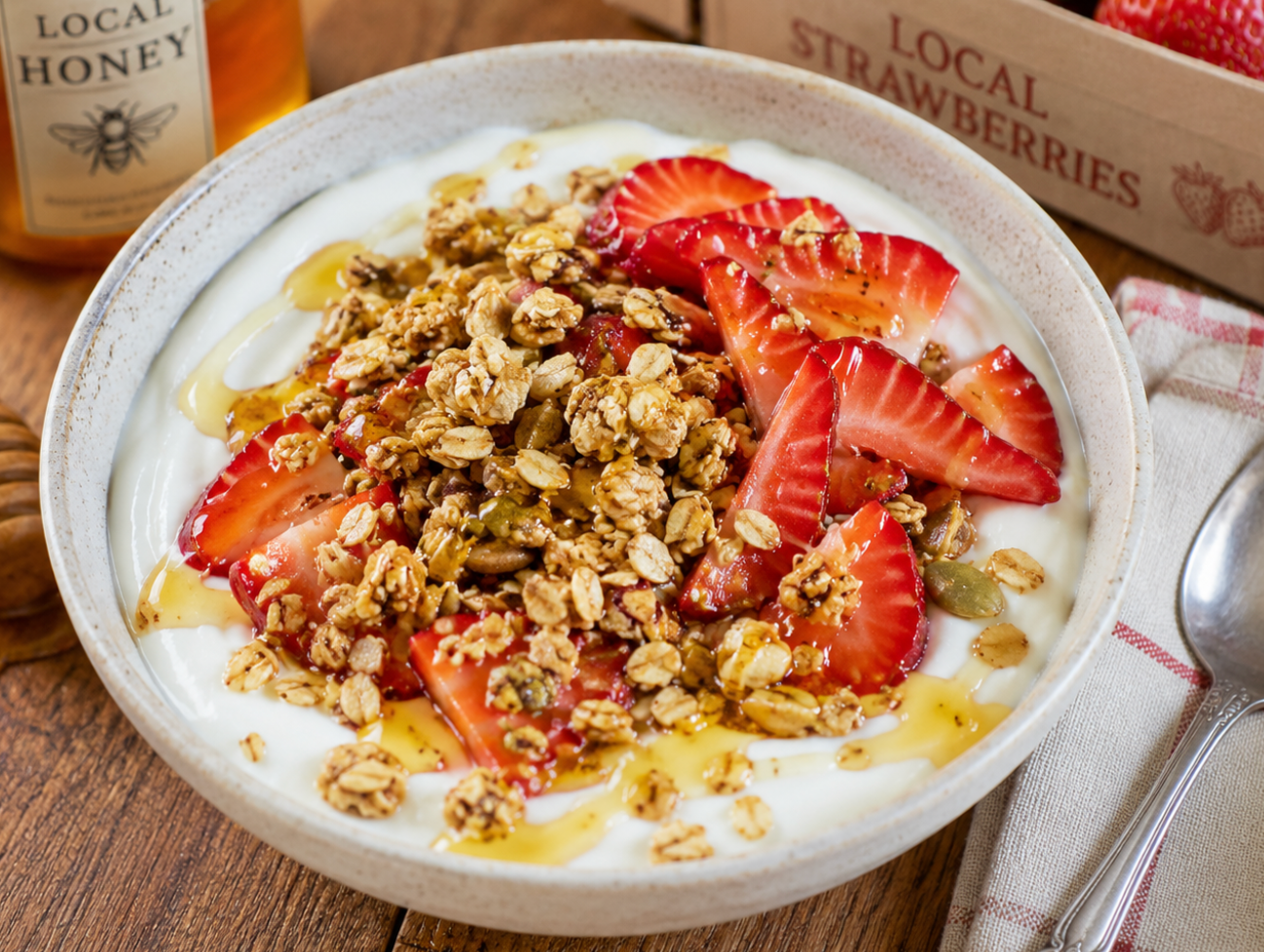 Local Strawberry Yogurt Bowl