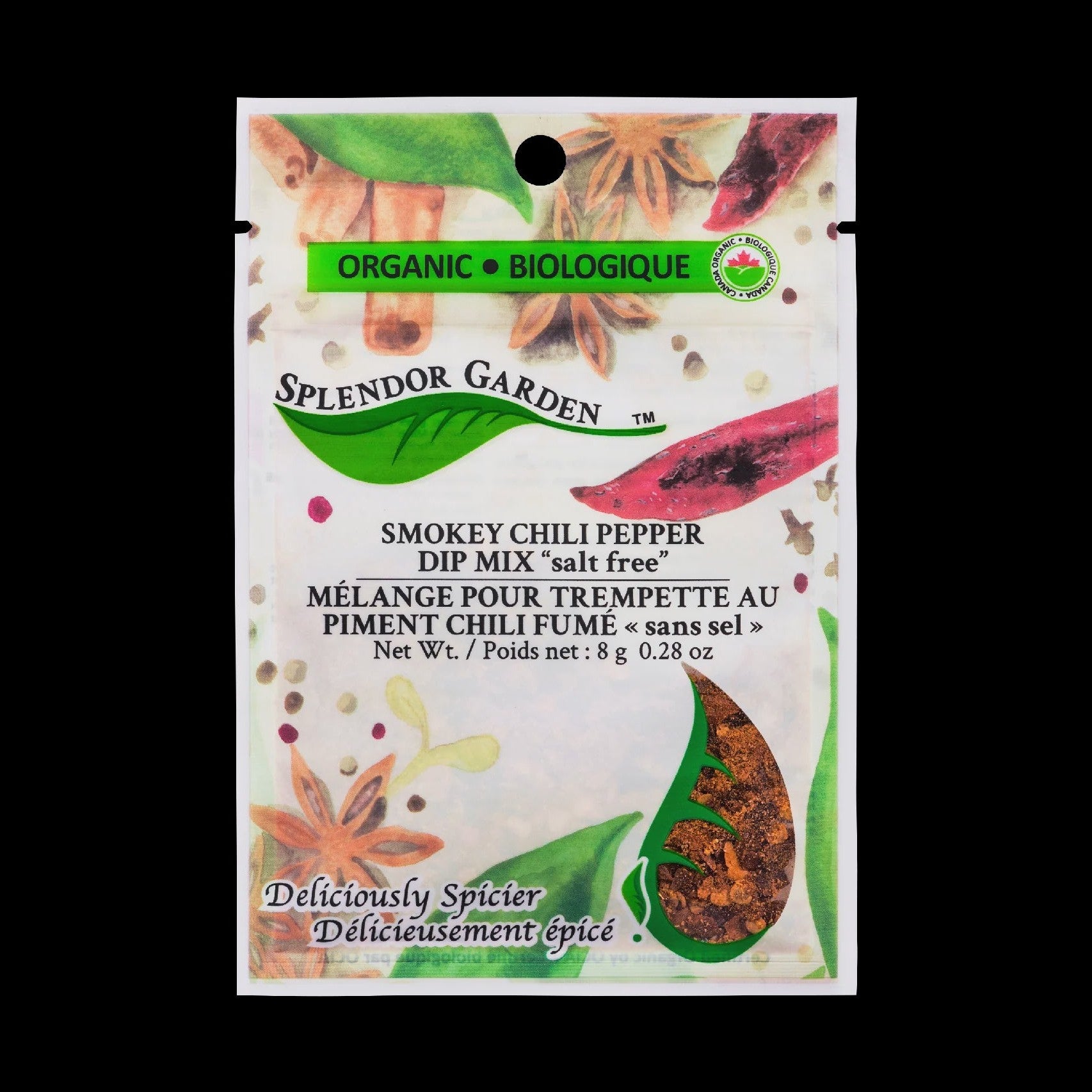 Org. Smokey Chili Pepper Dip Mix 8g Splendor Garden