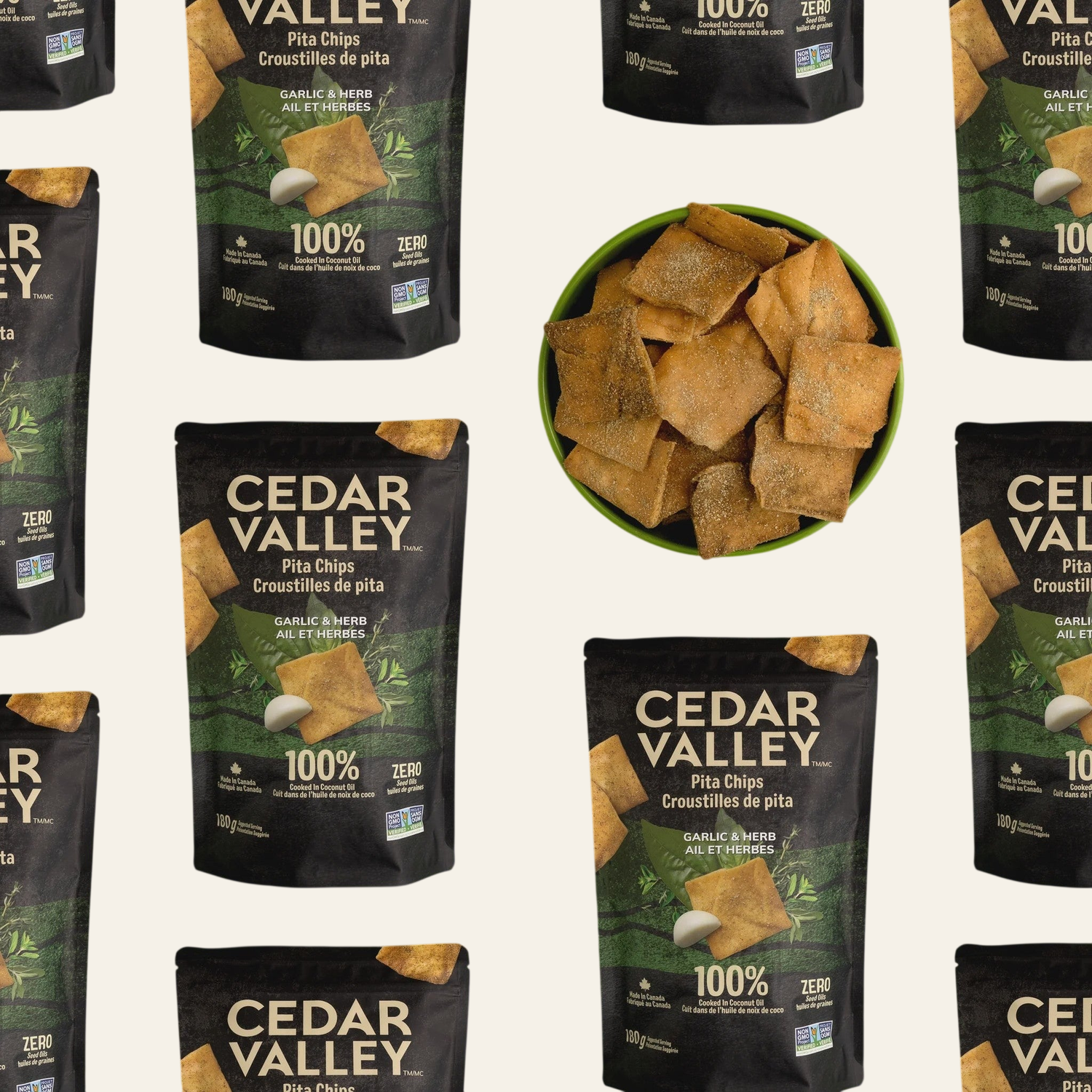 Cedar Valley Garlic Herb Pita Chips