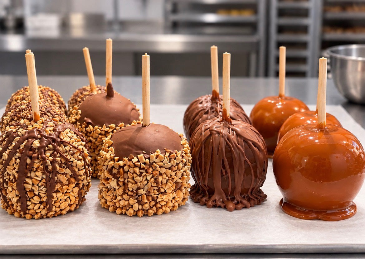 1/2 dipped Caramel & Chocolate & Nuts - Apple