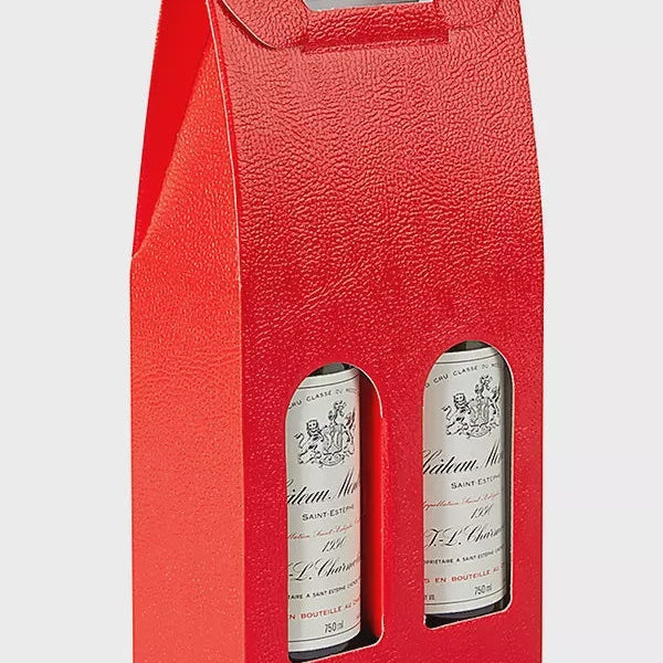 Wine Carrier - 2 Bottle, Red Pebble Lee & Maria's