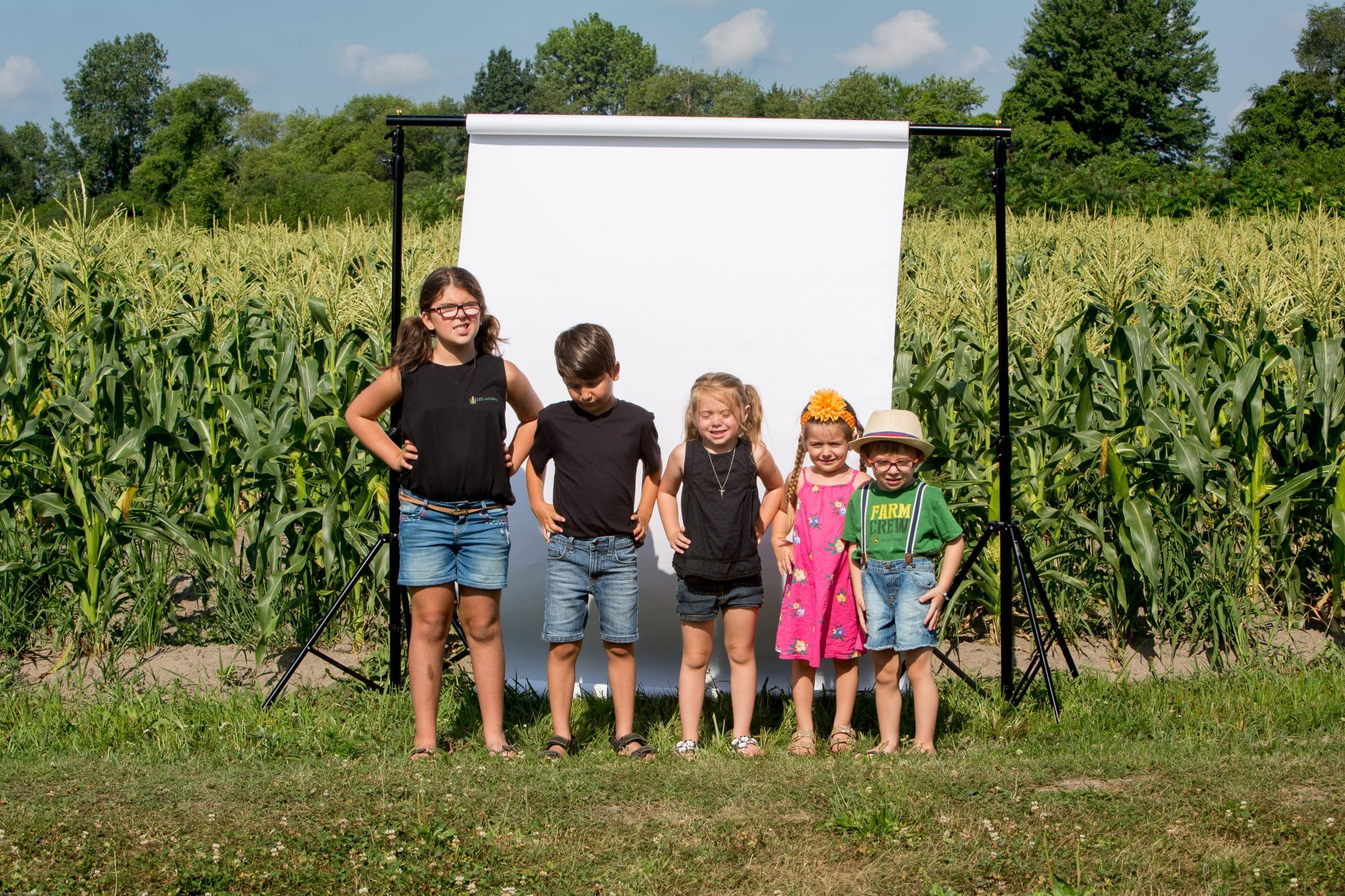 Farm Kids By Corn