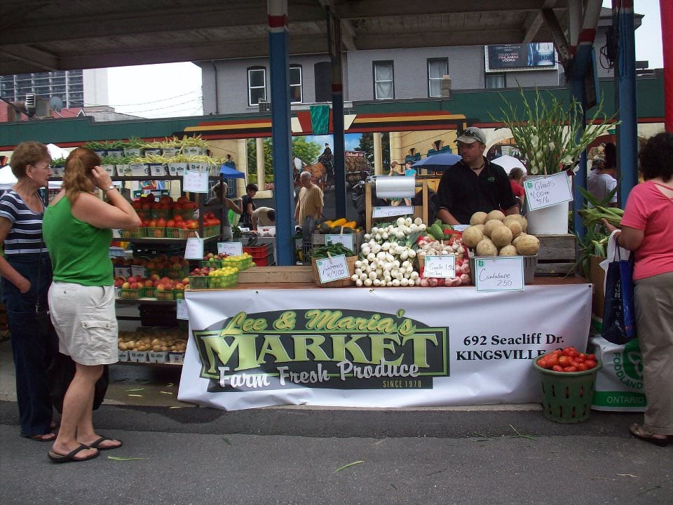 Lee and Maria's booth at Downtown Windsor Farmers Market 2014